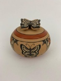 Jemez Pueblo Lidded Butterfly Jar by Mary Louise E. Teeyan
