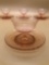 Peach Depression Glass Cups w/ Plates set of 4