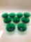 Green Glass Bowls Set of 9