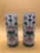 Chinese Lotus Flower Ceramic Vases Set of 2