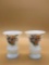 Pair Hand-painted Glass White Flower Vases