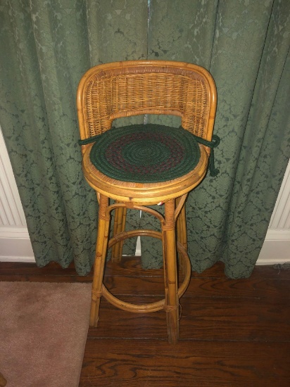 Bamboo and Wicker Bar Chair