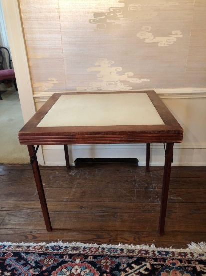 Ferguson Fold Out Leather Top Table