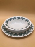 Pickard Forest Serving Bowl w/ Plate