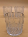 Grape Panel Old Fashioned Glasses Set of 3