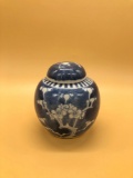 Chinese Blue and White Ceramic Jar w/ Lid
