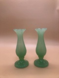 Pair Jade Flower Vases