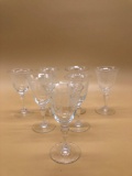Etched Crystal Liqueur Glasses Set of 6