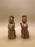 Pair Italian Gold Gilt Praying Angel Candlesticks