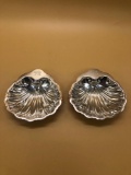 Pair Barker Ellis Silverplate clam shell soap dish
