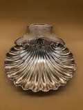 Sheffield Silver Plate Scallop Shell Bowl w/ footed Fish feet