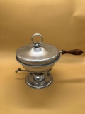 B. W. Aluminum Serving/Heating Dish w/ stand