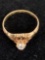 14K Yellow Gold Antique Miners Cut Diamond Ring - 3.6mm diamond
