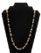 Black and Gray Beaded Necklace wrapped with 925 Sterling Silver