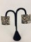 Sterling Silver Square with Circular Details Clip-on Earrings