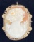 14k White Gold Antique Cameo Convertible Brooch/Pendant