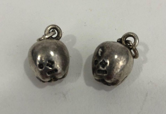Two Sterling Silver Apple Charms