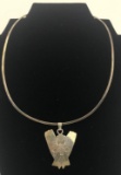 Sterling silver angel choker necklace