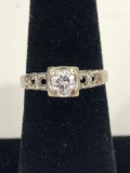14k White Gold Vintage Diamond Ring