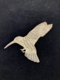 925 Sterling Silver Hummingbird Brooch