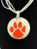 Abalone and Beads Clemson Necklace