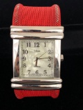 Collezio Quartz Watch with Red Woven Band