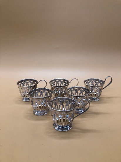 Silver Demitasse Cups Lot of 6