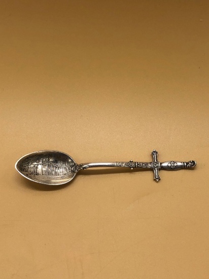 Sterling MT. Vernon Masonic Souvenir Spoon George Washington Sword