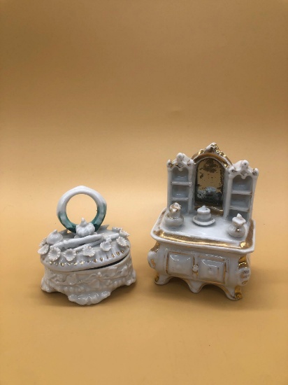 Italian Porcelain Trinket Box Lot of 2