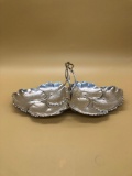 Reed & Barton Sterling Silver Repousse Double GrapeVine Leaf Serving Centerpiece