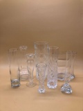 Crystal Glass Flower Vases Lot of 8