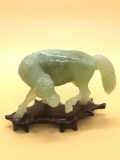 Carved Jade Horse w/ Stand