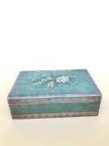 Hand Carved & Painted Wooden Box