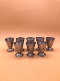 Pewter Juice Cups Lot of 8