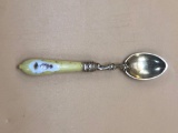 German Silver Spoon w/ Porcelain Handle