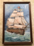 Painting of Ship on Canvas