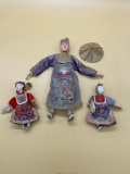 Antique Oriental Dolls Set of 3