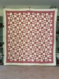 Large Early 1900s Hand Stitched Quilt