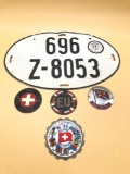 European Auto Tags and License Plate Lot of 5