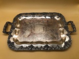 Continental Silver Coin Mounted Tray on Copper Base