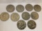 Lot of 10 Kennedy Half Dollars From Various Dates