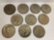 Lot of 10 Kennedy Half Dollars From Various Dates