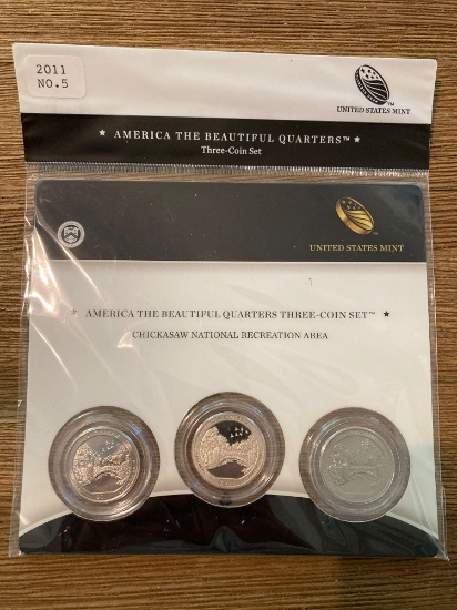 America the Beautiful Quarters Three Coin Set - Chickasaw National Recreation Area