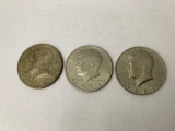 Lot of 3 Kennedy Half Dollars from 1968, 1973, 1981