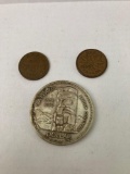 Old Canada Dollar and 2 Canadian Cents