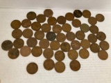 Lot of 50 Old Pennies randomly selected by Auctioneer