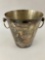 Silver plated bucket with stand and 2 matching cups