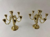 Brass candelabra pair