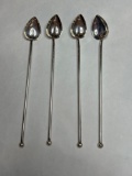 Sterling Silver Web Mint Julep Heart Sipper Spoon Set of 4