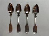 1850's T.B. Leavenworth Coin Silver Spoons Set of 4